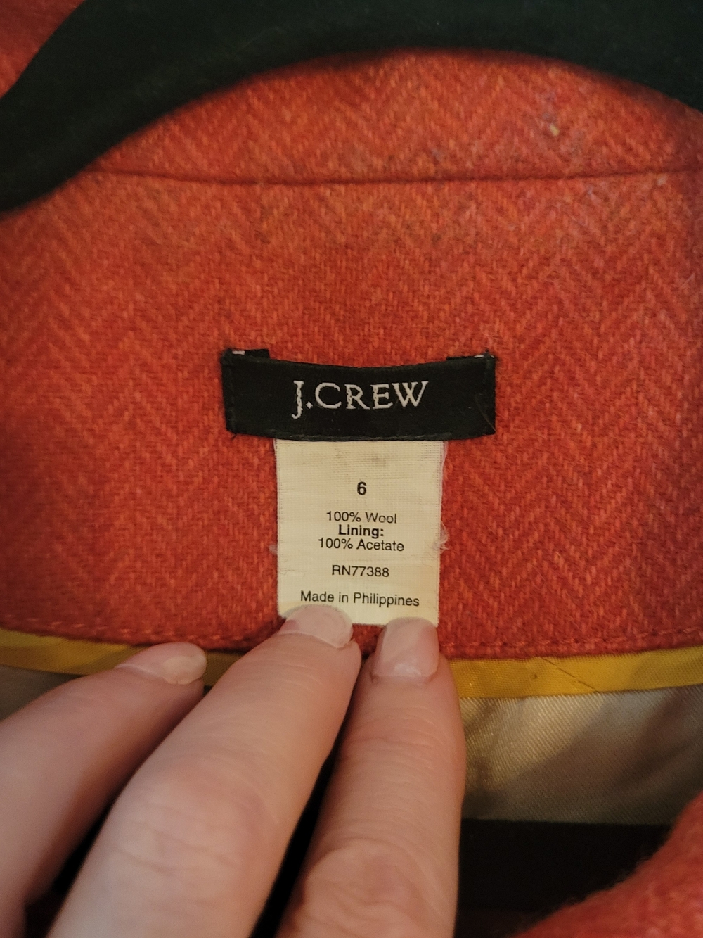 J. Crew Orange Coral Rounded Collar Wool-Blend Blazer - Picture 5 of 9